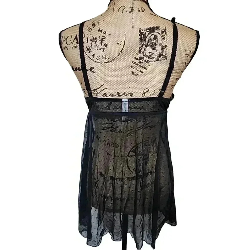 Black Baby Doll Teddy lingerie. Size Xl - Picture 2 of 5